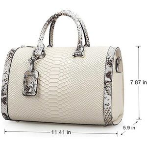 Crocodile cobra snake top handle crossbody purse